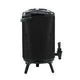 SOGA 8L Stainless Steel Insulated Milk Tea Barrel Hot and Cold Beverage Dispenser Container with Faucet Black