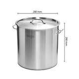 SOGA Dual Burners Cooktop Stove, 17L Stainless Steel Stockpot 28cm and 28cm Induction Casserole