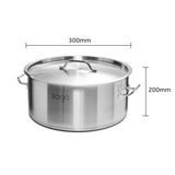 SOGA Dual Burners Cooktop Stove, 14L Stainless Steel Stockpot and 28cm Induction Casserole