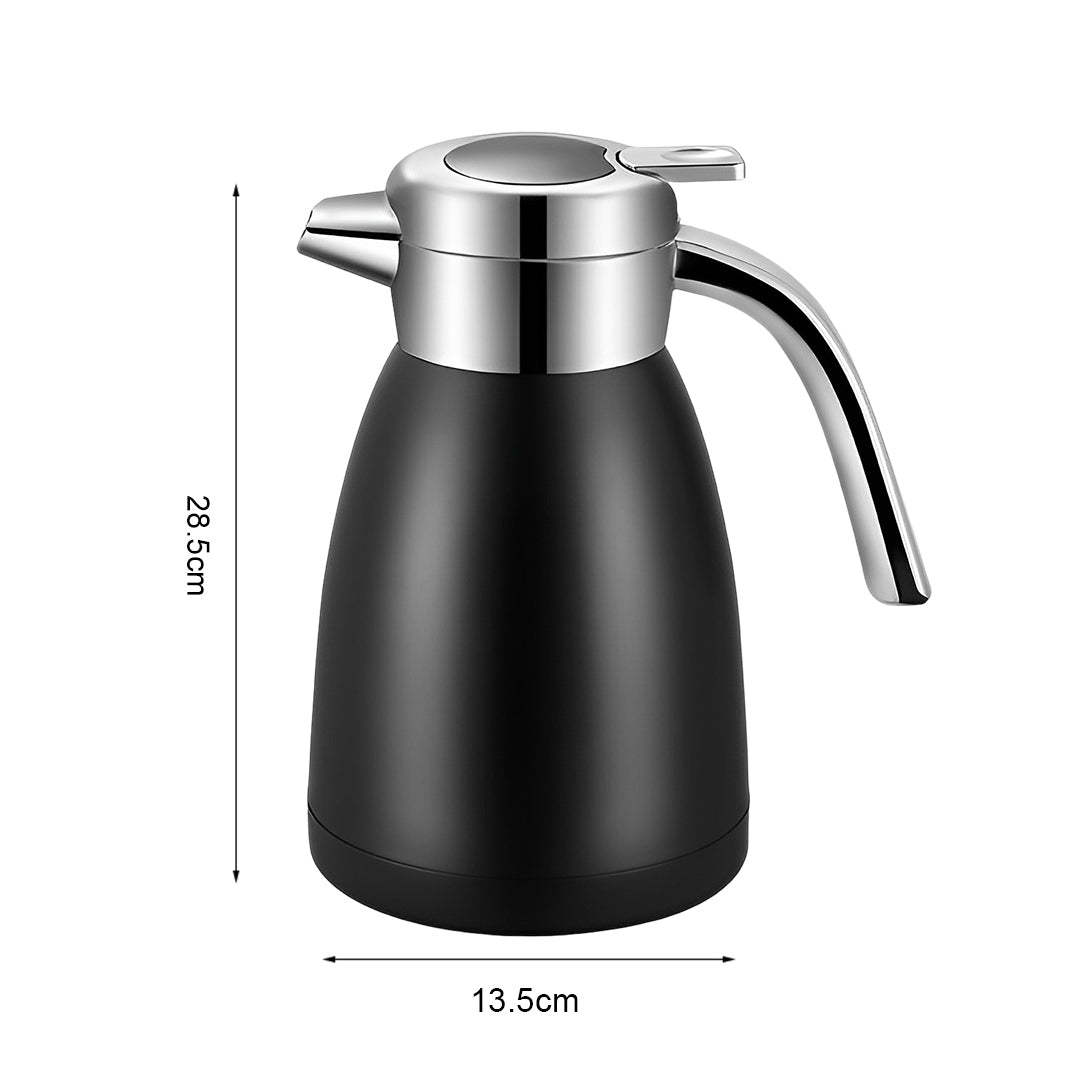 SOGA 2.2L Stainless Steel Kettle Insulated Vacuum Flask Water Coffee Jug Thermal Black