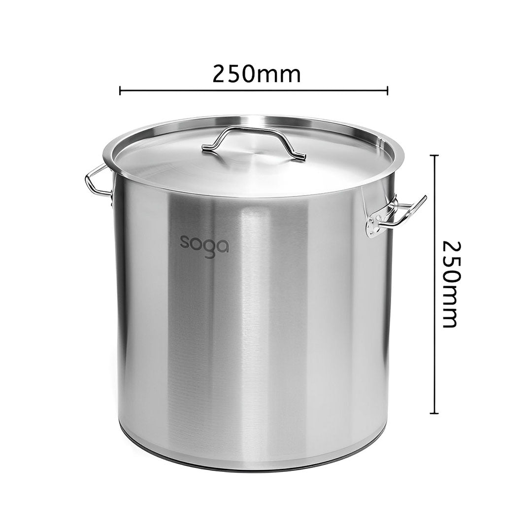 SOGA Dual Burners Cooktop Stove, 21L Stainless Steel Stockpot 30cm and 30cm Induction Casserole