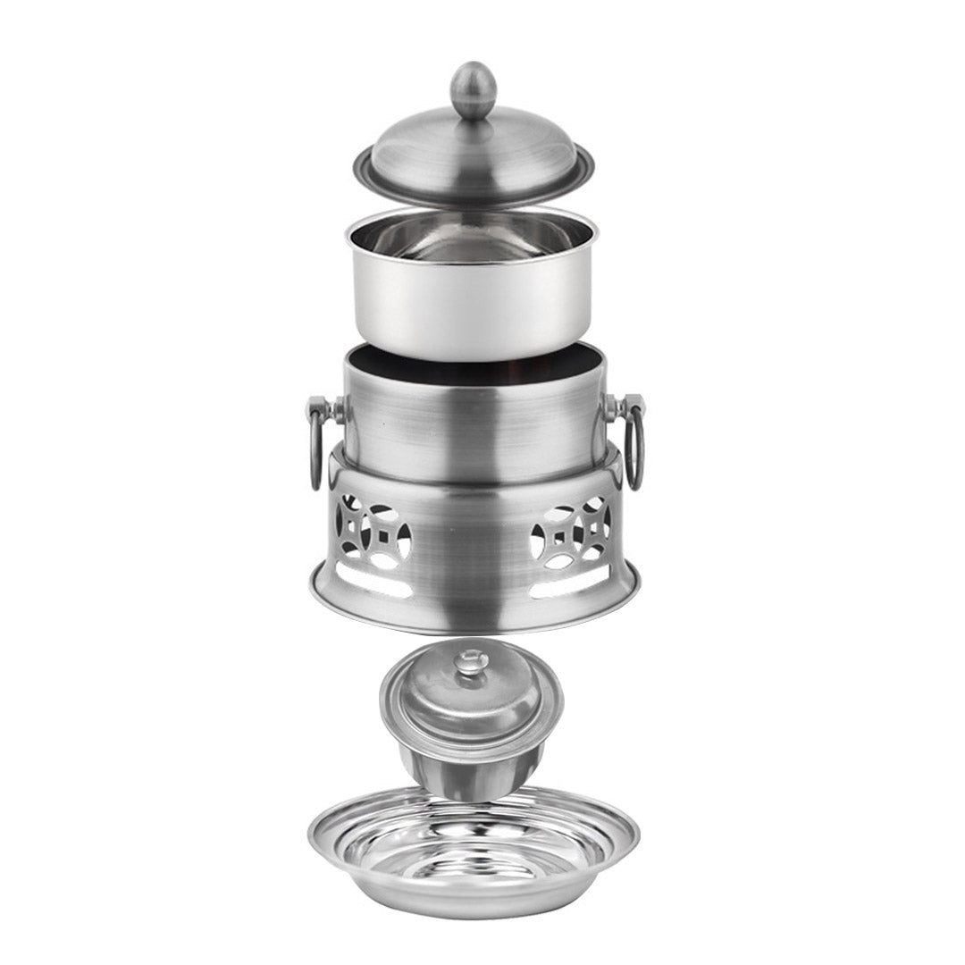 SOGA Stainless Steel Mini Asian Buffet Hot Pot Single Person Shabu Alcohol Stove Burner with Lid