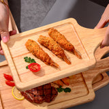 SOGA 2X 40cm Rectangle Premium Wooden Oak Food Serving Tray Charcuterie Board Paddle Home Decor