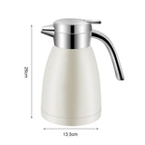 SOGA 2X 1.2L Stainless Steel Kettle Insulated Vacuum Flask Water Coffee Jug Thermal White