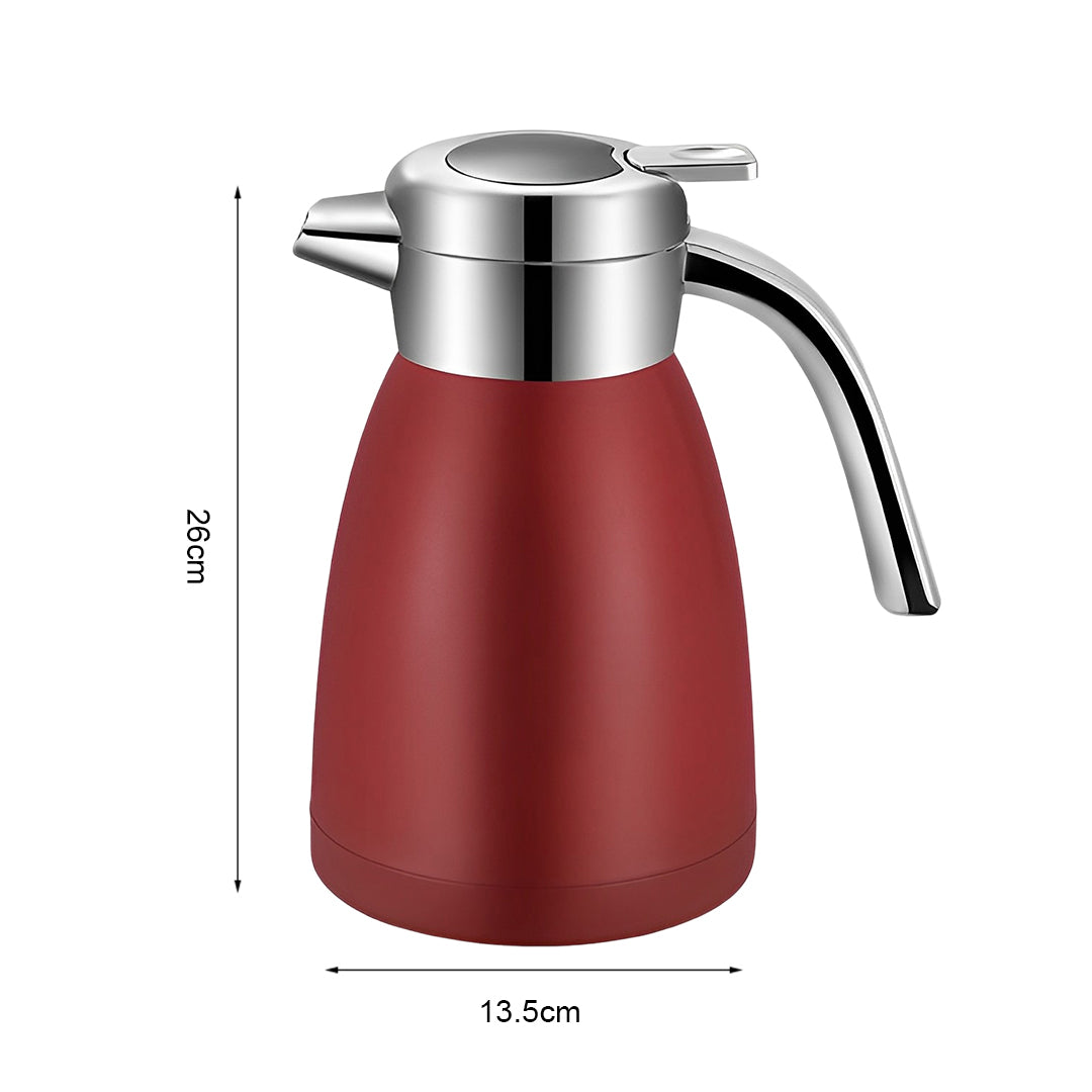 SOGA 1.8L Stainless Steel Kettle Insulated Vacuum Flask Water Coffee Jug Thermal Red