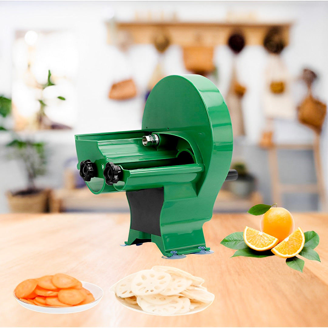 SOGA 2X Commercial Manual Vegetable Fruit Slicer Kitchen Cutter Machine Green