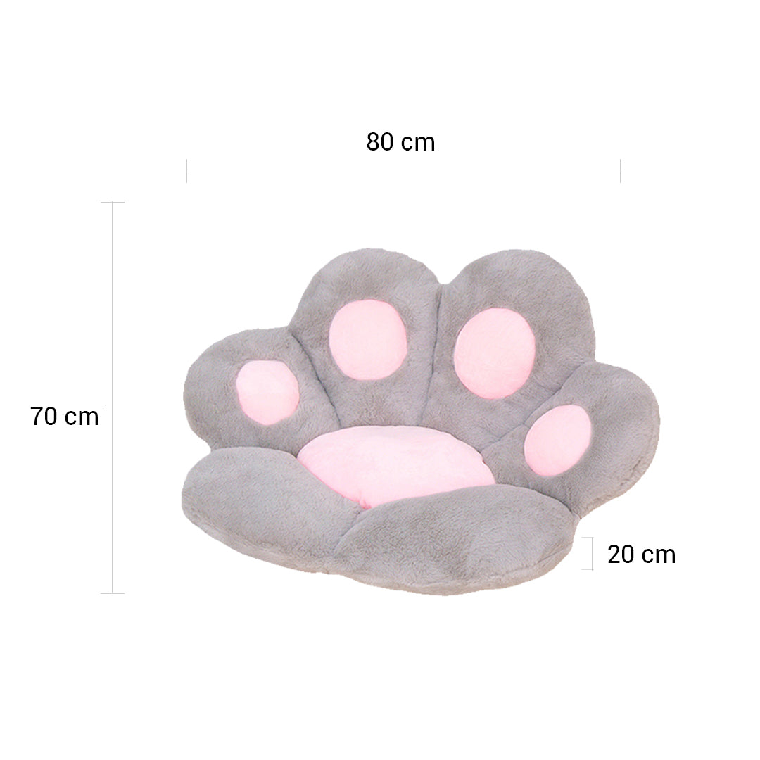 SOGA 2X Grey Paw Shape Cushion Warm Lazy Sofa Decorative Pillow Backseat Plush Mat Home Decor