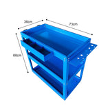 SOGA 2X 3 Tier Tool Storage Cart Portable Service Utility Heavy Duty Mobile Trolley Blue