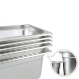 SOGA 4X Gastronorm GN Pan Full Size 1/1 GN Pan 15cm Deep Stainless Steel Tray