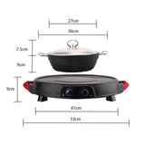 SOGA 2 in 1 Electric Stone Coated Teppanyaki Grill Plate Steamboat Hotpot