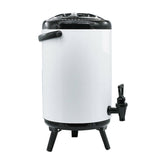 SOGA 2X 18L Stainless Steel Insulated Milk Tea Barrel Hot and Cold Beverage Dispenser Container with Faucet White