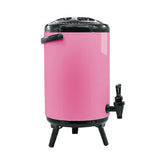 SOGA 2X 16L Stainless Steel Insulated Milk Tea Barrel Hot and Cold Beverage Dispenser Container with Faucet Pink