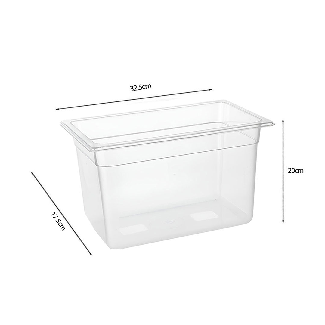 SOGA 200mm Clear Gastronorm GN Pan 1/3 Food Tray Storage