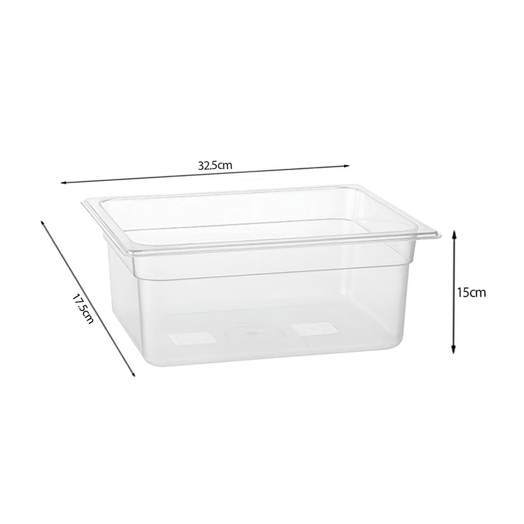 SOGA 150mm Clear Gastronorm GN Pan 1/3 Food Tray Storage Bundle of 4