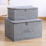 SOGA 2X Grey Small Portable Double Zipper Storage Box Moisture Proof Clothes Basket Foldable Home Organiser