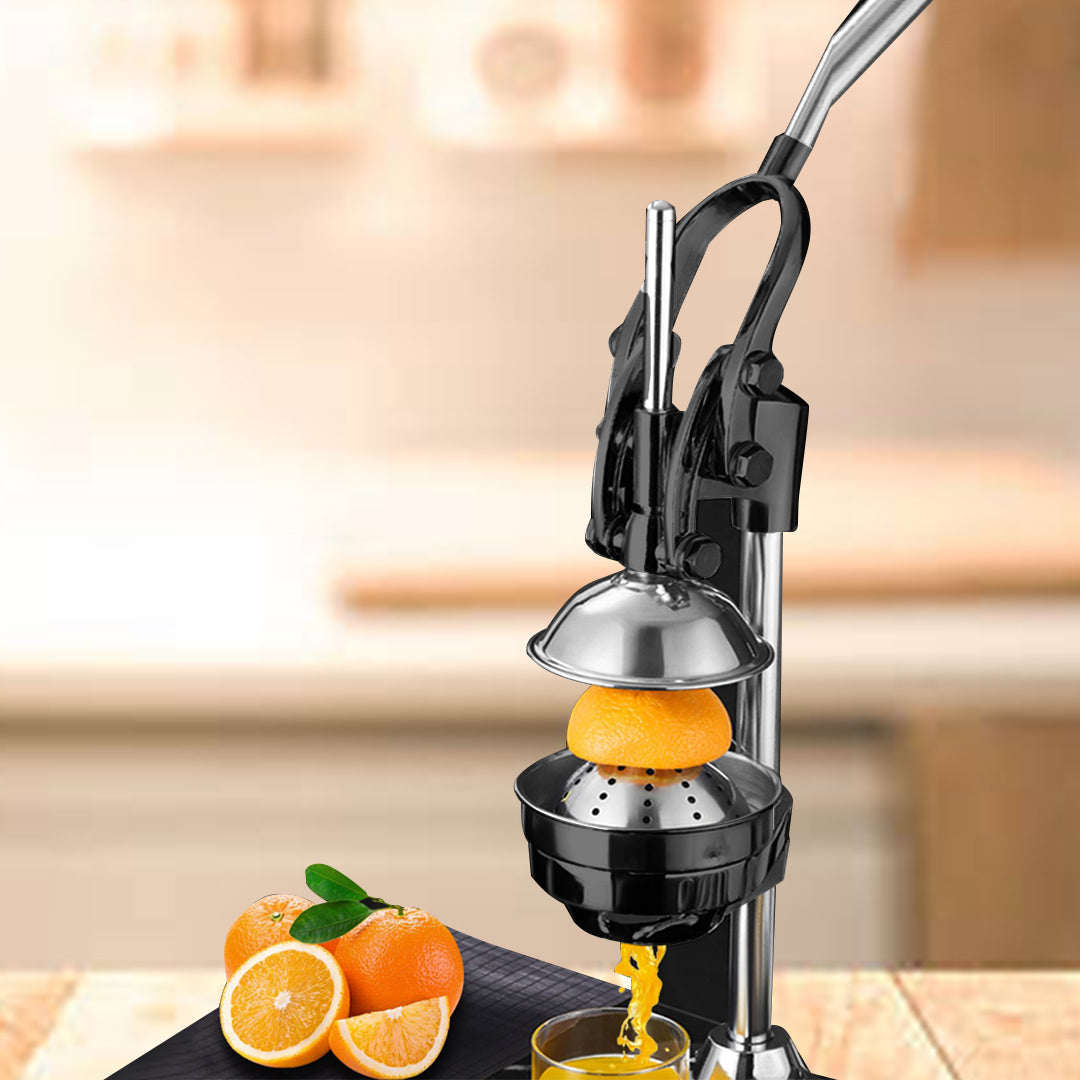 SOGA Stainless Steel Manual Juicer Hand Press Juice Extractor Squeezer Lemon Orange Citrus Black