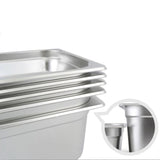 SOGA 4X Gastronorm GN Pan Full Size 1/3 GN Pan 10cm Deep Stainless Steel Tray