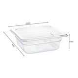 SOGA 65mm Clear Gastronorm GN Pan 1/6 Food Tray Storage Bundle of 2 with Lid