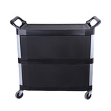 SOGA 2X 3 Tier Covered Food Trolley Food Waste Cart Storage Mechanic Kitchen with Bins