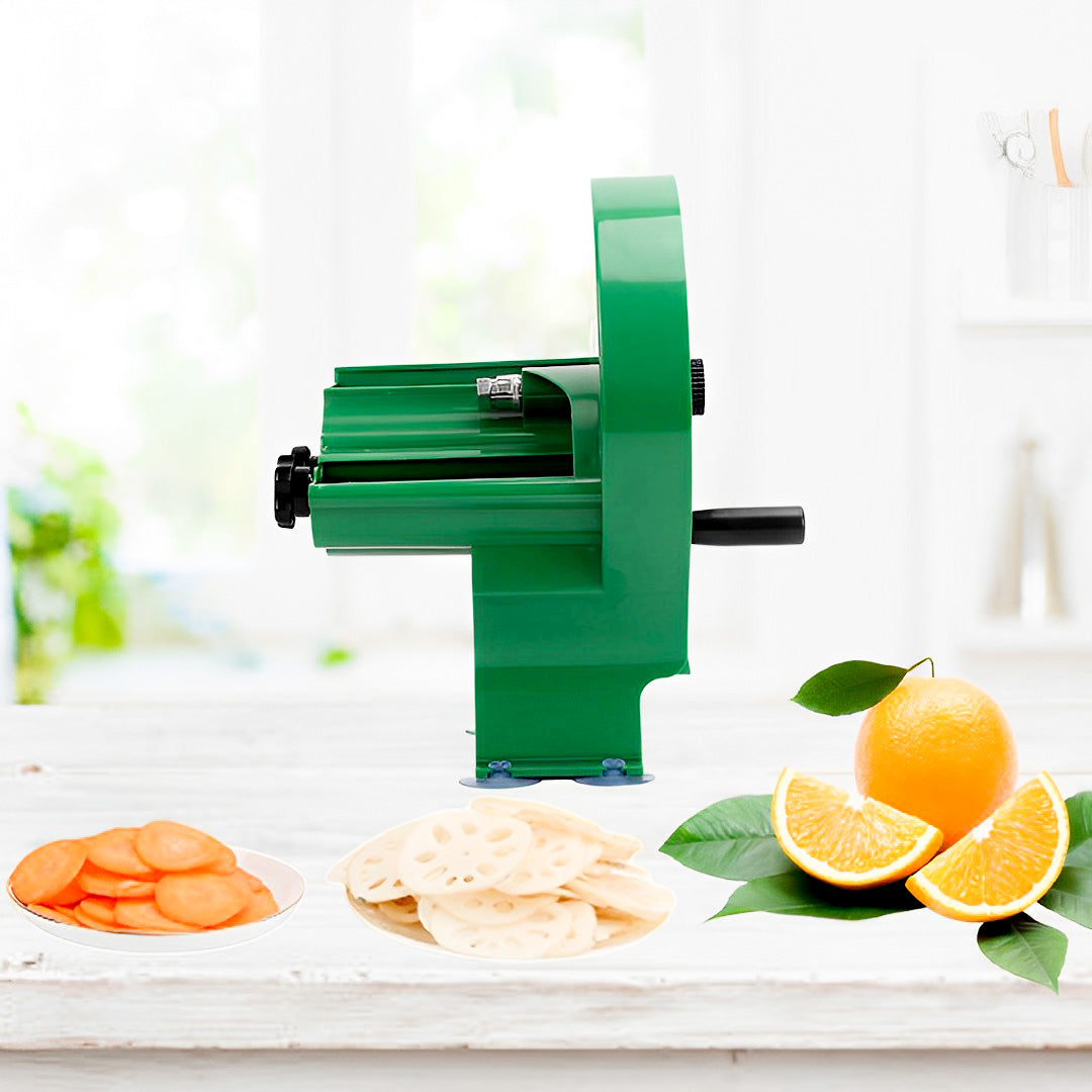 SOGA 2X Commercial Manual Vegetable Fruit Slicer Kitchen Cutter Machine Green