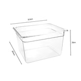 SOGA 200mm Clear Gastronorm GN Pan 1/2 Food Tray Storage Bundle of 2 with Lid