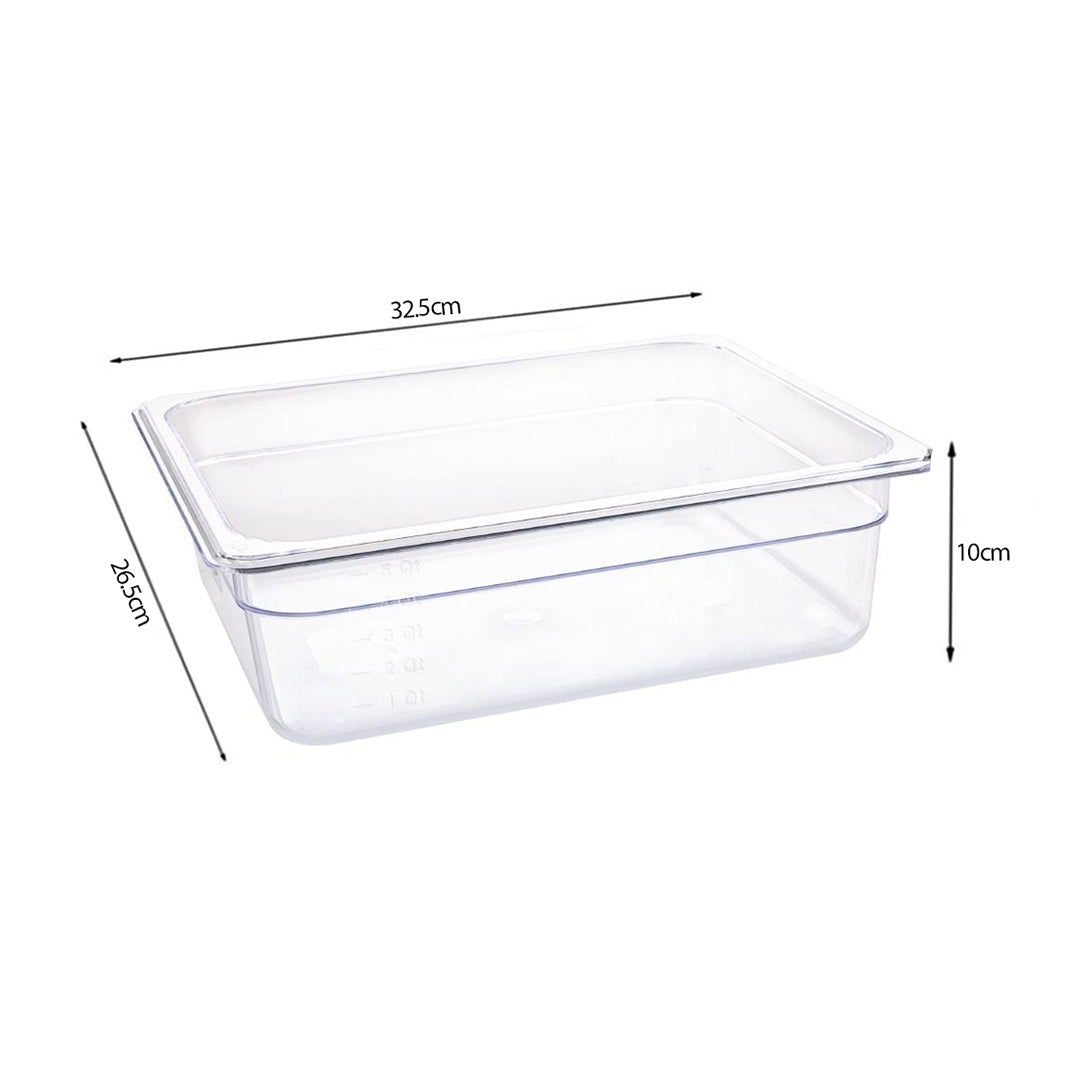 SOGA 100mm Clear Gastronorm GN Pan 1/2 Food Tray Storage