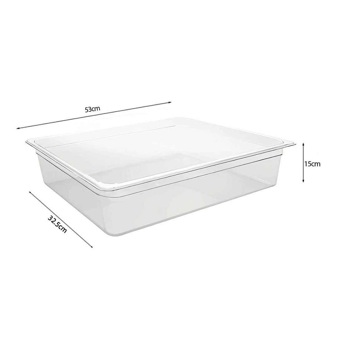 SOGA 150mm Clear Gastronorm GN Pan 1/1 Food Tray Storage Bundle of 6