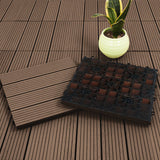 SOGA 2X 11 pcs Dark Chocolate DIY Wooden Composite Decking Tiles Garden Outdoor Backyard Flooring Home Decor