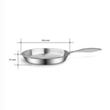 SOGA 36cm Stainless Steel Fry Pan Induction Cooking Pan with Handle