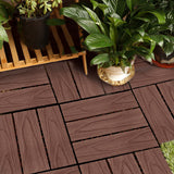 SOGA 11 pcs Dark Chocolate DIY Wooden Composite Decking Tiles Garden Outdoor Backyard Flooring Home Decor