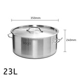 SOGA Stock Pot 23L Top Grade Thick Stainless Steel Stockpot 18/10