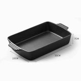 SOGA 2X 33cm Cast Iron Rectangle Bread Cake Baking Dish Lasagna Roasting Pan