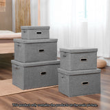 SOGA Grey Super Large Foldable Canvas Storage Box Cube Clothes Basket Organiser Home Decorative Box