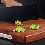 SOGA 2X 26cm Rectangular Wooden Ebony Butcher Block Non-slip Chopping Food Serving Tray Charcuterie Board