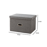 SOGA Grey Super Large Foldable Canvas Storage Box Cube Clothes Basket Organiser Home Decorative Box