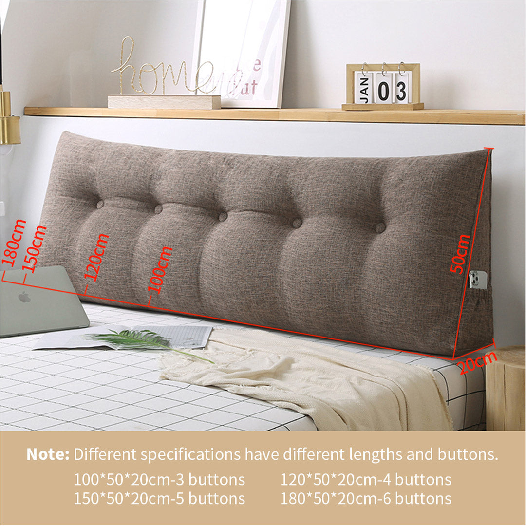 SOGA 2X 180cm Coffee Triangular Wedge Bed Pillow Headboard Backrest Bedside Tatami Cushion Home Decor