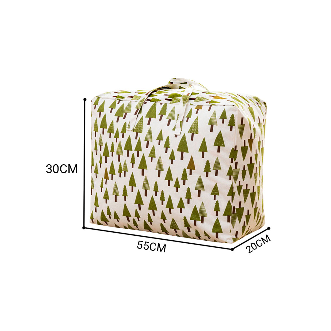 SOGA 2X Green Pine Tree  Medium Storage Luggage Bag Double Zipper Foldable Travel Organiser Essentials