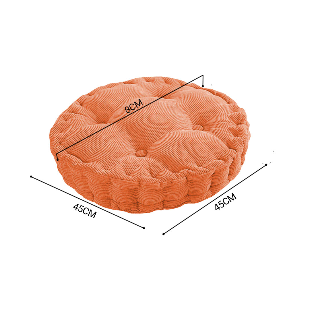 SOGA Orange Round Cushion Soft Leaning Plush Backrest Throw Seat Pillow Home Office Decor