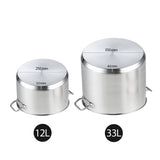 SOGA Stock Pot 12L 33L Top Grade Thick Stainless Steel Stockpot 18/10