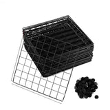 SOGA Black Portable 4-Cube 2 Column Storage Organiser Foldable DIY Modular Grid Space Saving Shelf