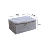 SOGA 2X Grey Small Portable Double Zipper Storage Box Moisture Proof Clothes Basket Foldable Home Organiser