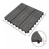 SOGA 2X 11 pcs Dark Grey DIY Wooden Composite Decking Tiles Garden Outdoor Backyard Flooring Home Decor