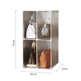 SOGA 2X 2 Tier Multifunctional PP Plastic Bag Box Portable Cubby DIY Storage Shelves Stackable Handbag Purse Organiser