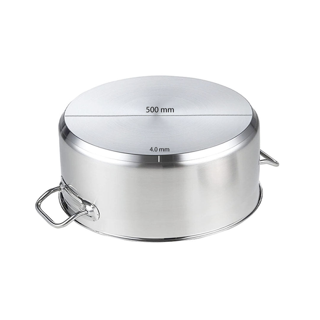 SOGA Stock Pot 58L Top Grade Thick Stainless Steel Stockpot 18/10 Without Lid