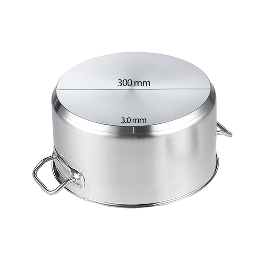 SOGA Stock Pot 14L Top Grade Thick Stainless Steel Stockpot 18/10