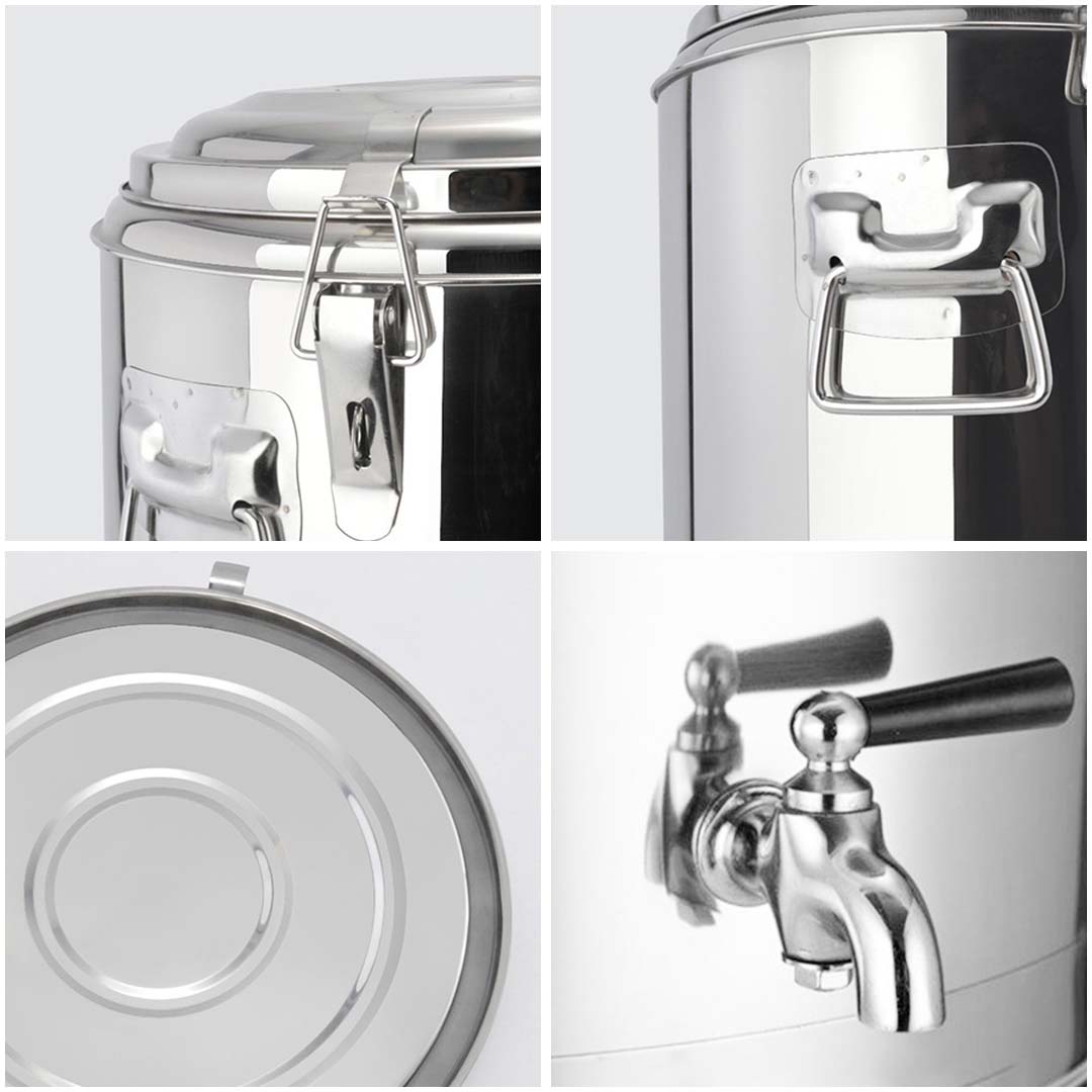 SOGA 22L Stainless Steel Insulated Stock Pot Dispenser Hot & Cold Beverage Container With Tap