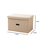 SOGA 2X Beige Small Foldable Canvas Storage Box Cube Clothes Basket Organiser Home Decorative Box