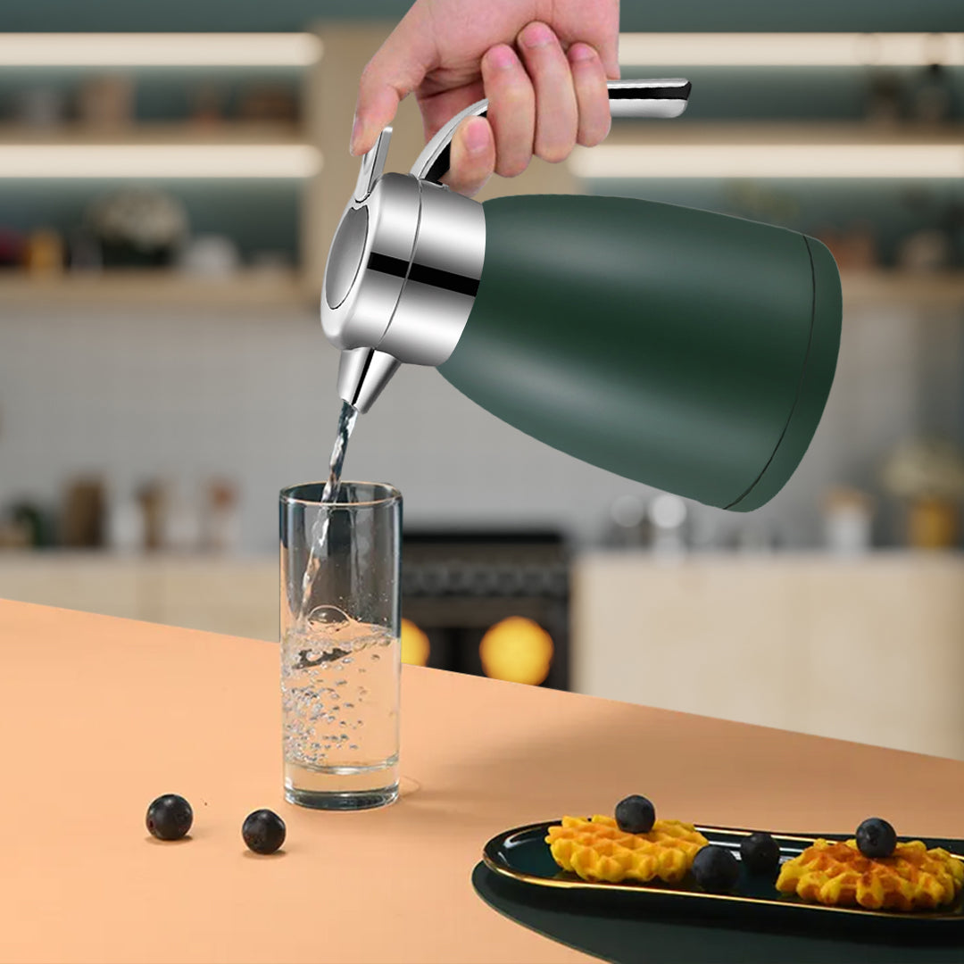 SOGA 2X 1.2L Stainless Steel Kettle Insulated Vacuum Flask Water Coffee Jug Thermal Green