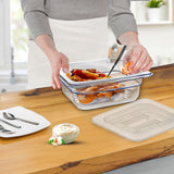 SOGA 65mm Clear Gastronorm GN Pan 1/6 Food Tray Storage Bundle of 2 with Lid