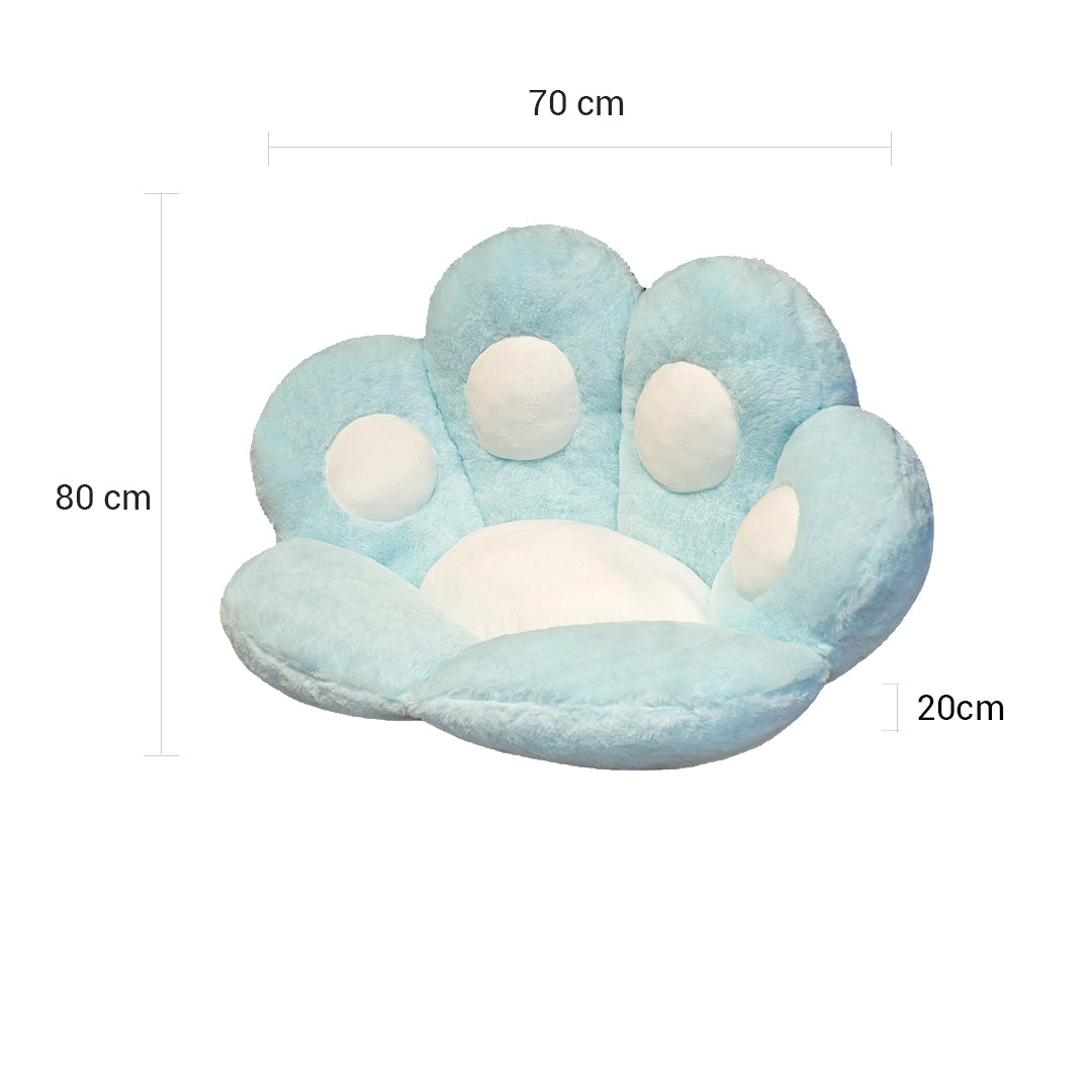 SOGA Blue Paw Shape Cushion Warm Lazy Sofa Decorative Pillow Backseat Plush Mat Home Decor